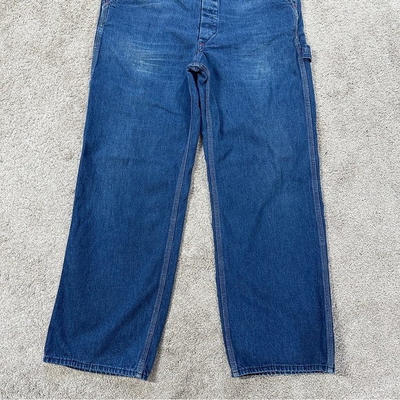 Cowden Men’s Vintage 80s Denim Bib Overall Carpenter Ranch Barn Workwear 32X28 - Picture 4 of 14